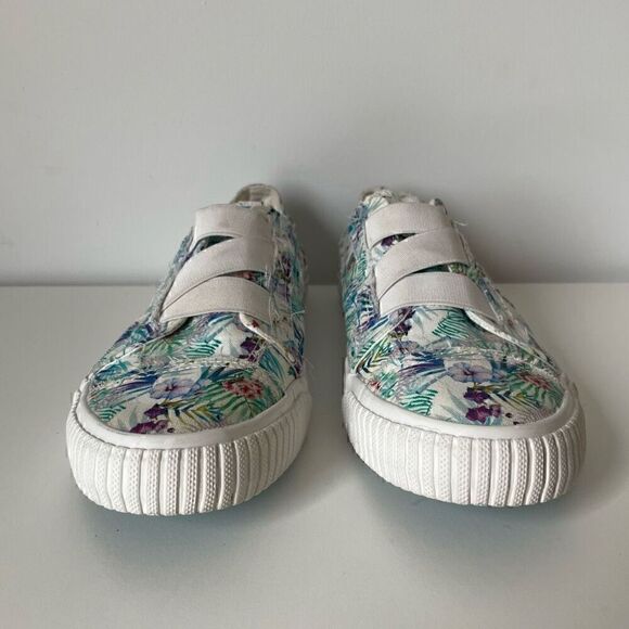 Blowfish Comfort Shoes Sneakers Womens Size 8.5 White Tropical Floral Slip On - Picture 4 of 10